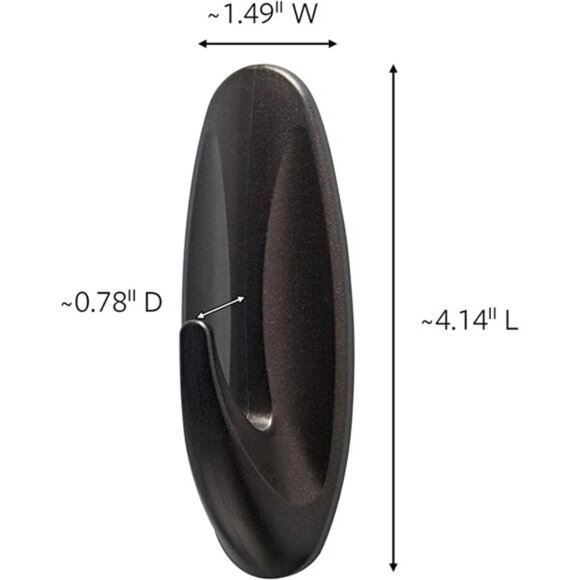 Outdoor Large Bronze Hooks, Holds up to 5 lb, 3 Hooks and 4 Command Strips - Picture 2 of 7